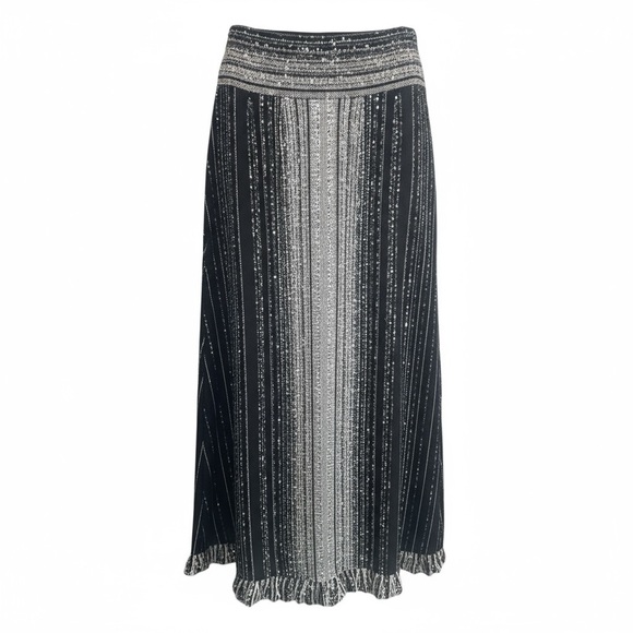 VTG WOMENS 70s FINLAND DESIGNER PIRKKO MAKI PURE WOOL LINED FRINGED MAXI SKIRT - Picture 9 of 9